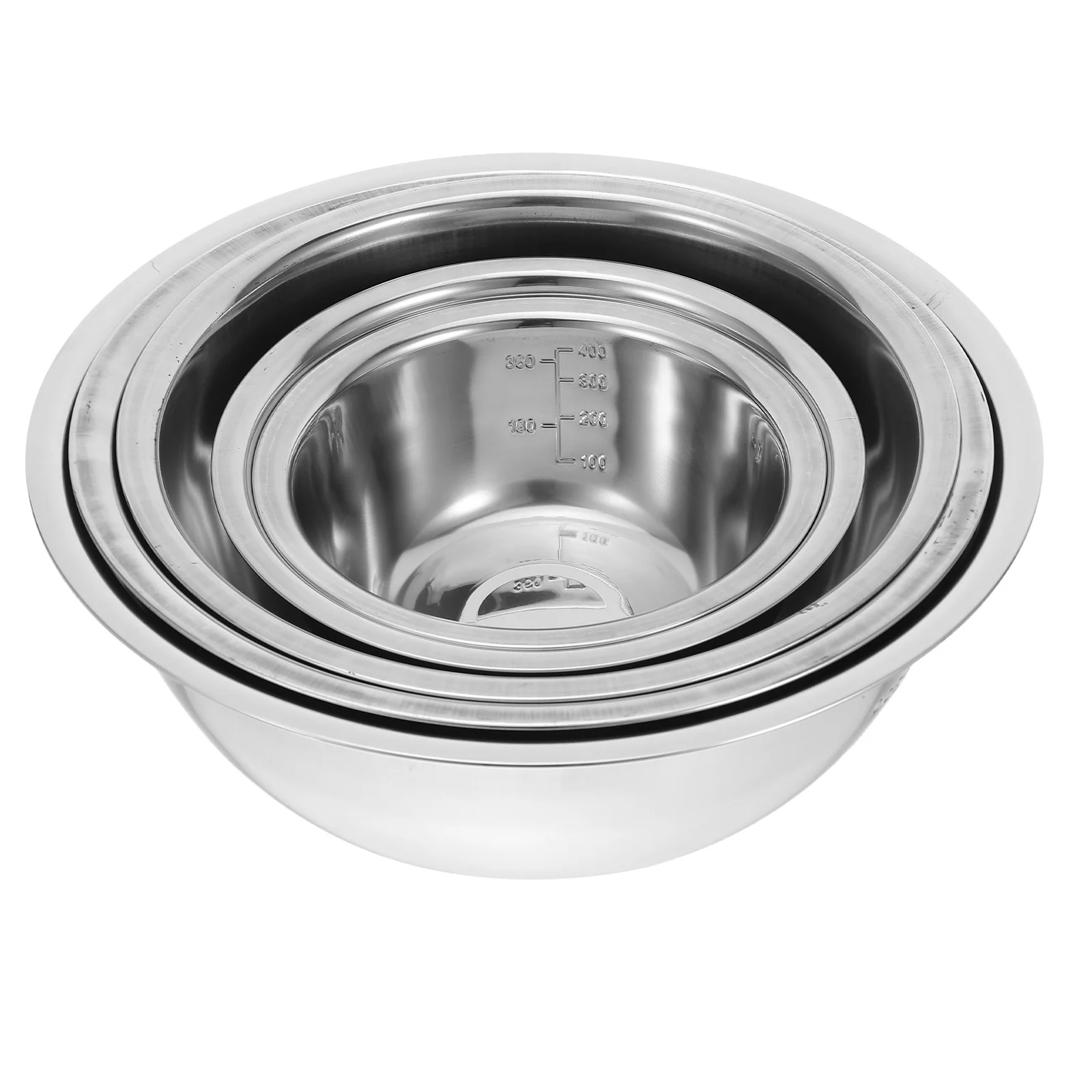 5Pcs Stainless Steel Nesting Mixing Bowl Set Measurement Marked Bowls for Salad Cooking Baking Food Prep Soup Salad Serving Bowl
5Pcs Stainless Steel Nesting Mixing Bowl Set Measurement Marked Bowls for Salad Cooking Baking Food Prep Soup Salad Serving Bowl