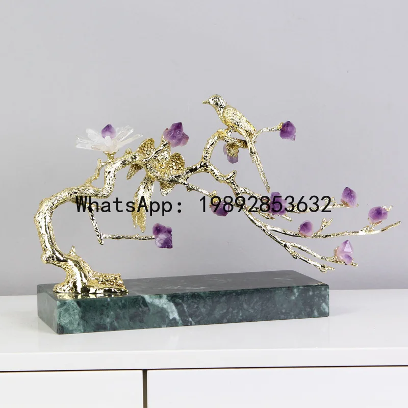 Amethyst Tree Golden Tree Metal Handicraft Crystal Sculpture Handmade Crystal Statue Metal Decorative Figurines Home Decoration
Amethyst Tree Golden Tree Metal Handicraft Crystal Sculpture Handmade Crystal Statue Metal Decorative Figurines Home Decoration