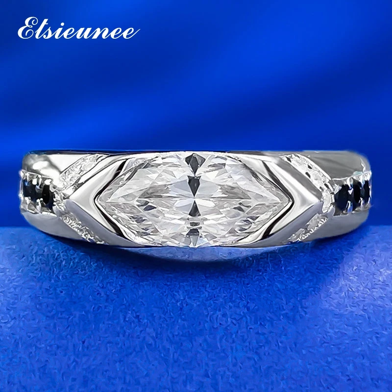 ELSIEUNEE 100% 925 Sterling Silver Marquise Cut 5x10MM High Carbon Diamond Wedding Engagement Ring Fine Jewelry Gift for Women
ELSIEUNEE 100% 925 Sterling Silver Marquise Cut 5x10MM High Carbon Diamond Wedding Engagement Ring Fine Jewelry Gift for Women