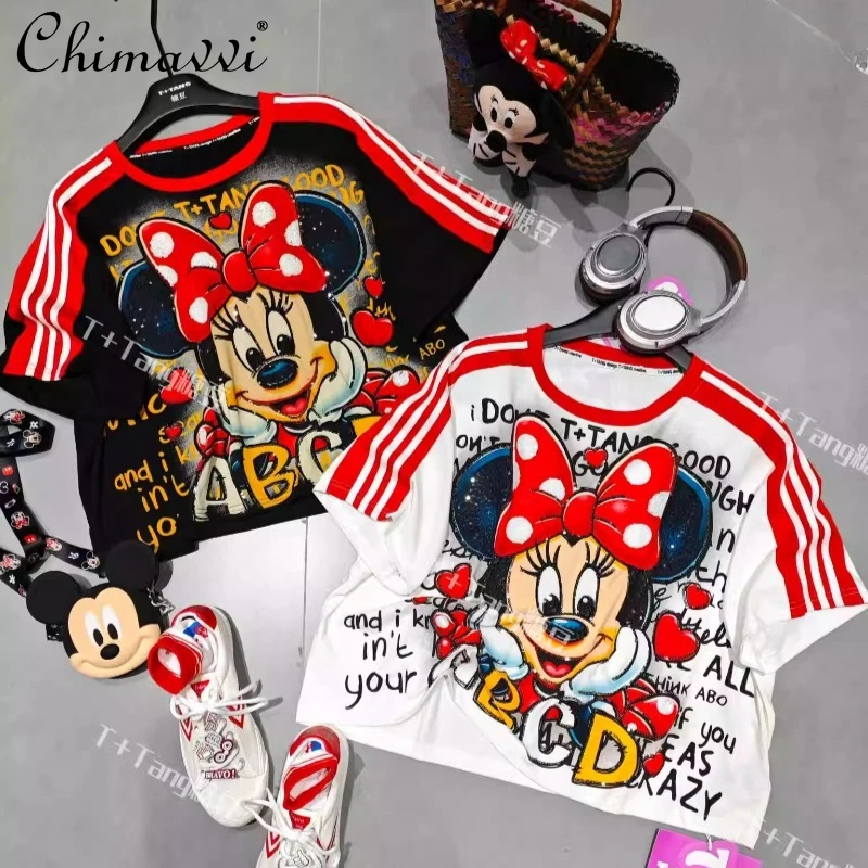 Summer New Heavy Industry Full Diamond Bow Minnie Small Loose Short-sleeved T-shirt Top Women
Summer New Heavy Industry Full Diamond Bow Minnie Small Loose Short-sleeved T-shirt Top Women