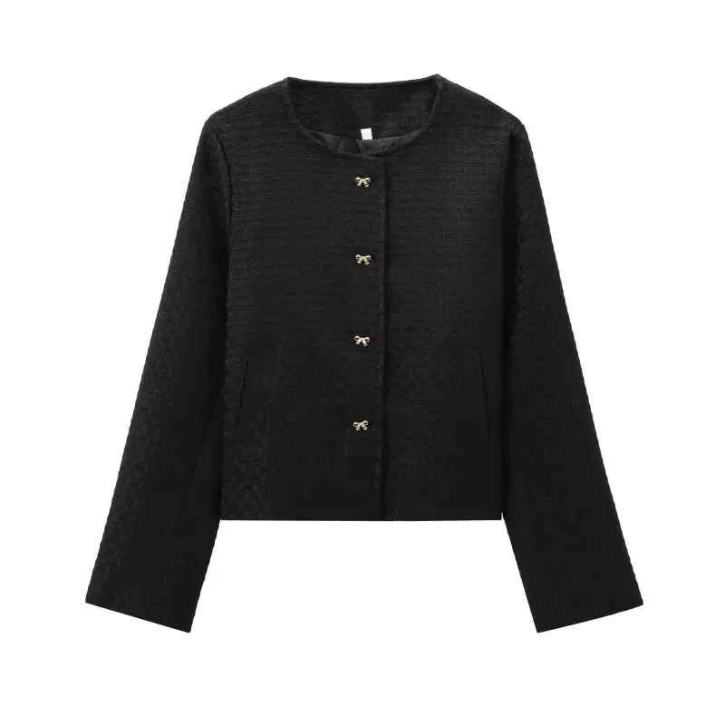 TRAFZR Lady Jackets Women's Autumn Coat Black Bow Jacket Ladies Fashion Women's Tweed Jacket Elegant and Pretty Women's Coats
TRAFZR Lady Jackets Women's Autumn Coat Black Bow Jacket Ladies Fashion Women's Tweed Jacket Elegant and Pretty Women's Coats