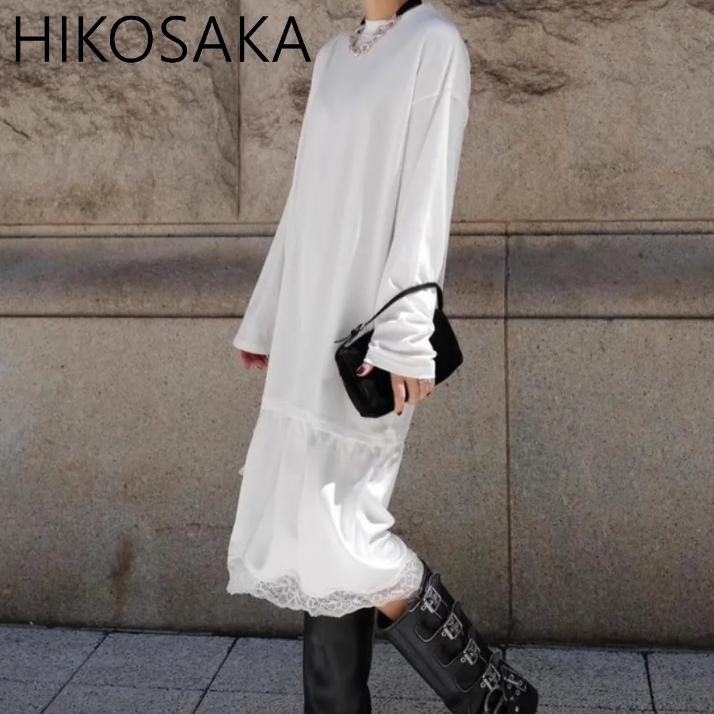 O-neck Long Sleeve Tshirt Patchwork Casual Dress Temperament Lace Sweet Solid Simple Elegant Robe 2025 Spring New Japan Vestidos
O-neck Long Sleeve Tshirt Patchwork Casual Dress Temperament Lace Sweet Solid Simple Elegant Robe 2025 Spring New Japan Vestidos