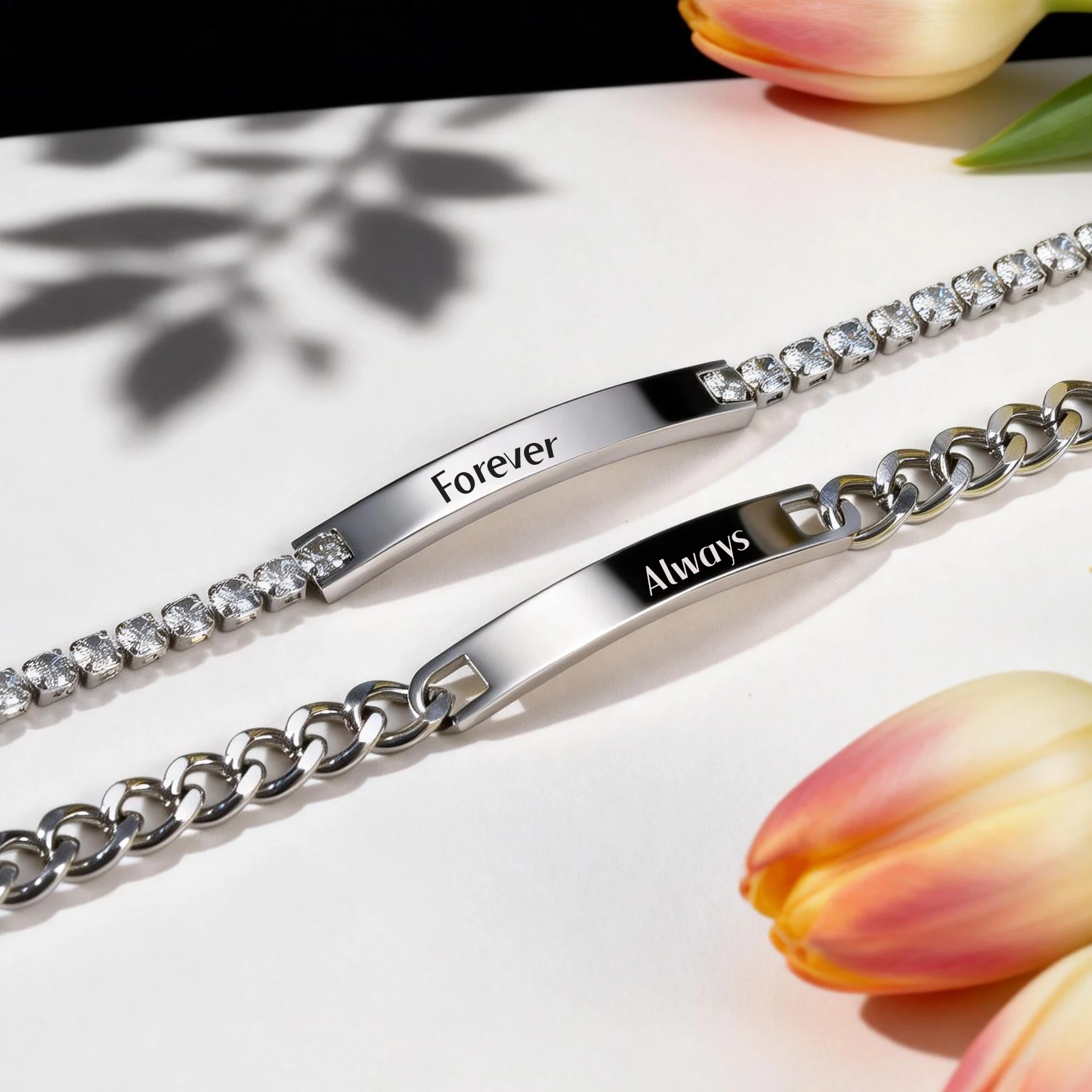 2pcs/set Couple Gifts for Women men, Customized Name Date Carved Bracelet Male Female Jewelry Stainless Steel Chain Bracelet New
2pcs/set Couple Gifts for Women men, Customized Name Date Carved Bracelet Male Female Jewelry Stainless Steel Chain Bracelet New