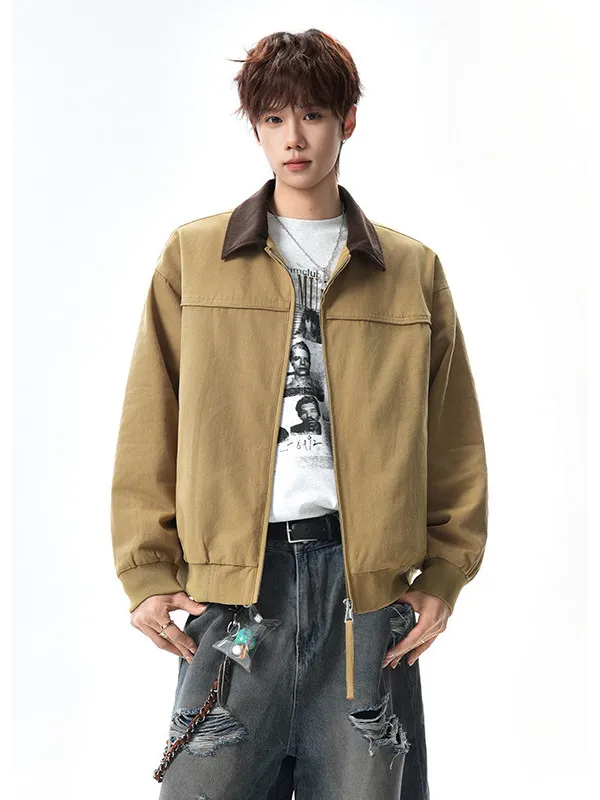 American Retro Barn Sle Men's Jaet Spring Autumn ort Collar Workwear Detroit Coat Youth Faion Cotton Polyester Fiber
American Retro Barn Sle Men's Jaet Spring Autumn ort Collar Workwear Detroit Coat Youth Faion Cotton Polyester Fiber