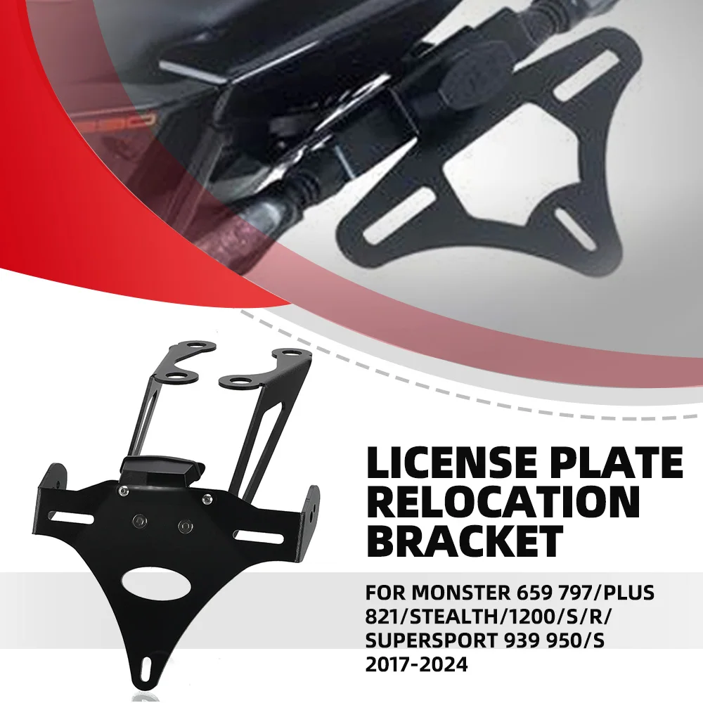 For DUCATI Monster 659 797/Plus 821/Stealth/1200/S/R/Supersport 939 950/S 2017-2024 License Plate Relocation Bracket Motorcycle
For DUCATI Monster 659 797/Plus 821/Stealth/1200/S/R/Supersport 939 950/S 2017-2024 License Plate Relocation Bracket Motorcycle