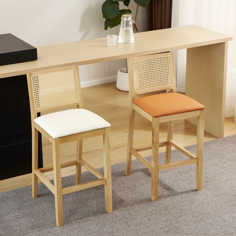 Log Wood Bar Stools with Backrest Nordic Counter Height Foot Chairs Modern Rattan Weave Bar Chairs Minimalist Home Furniture
Log Wood Bar Stools with Backrest Nordic Counter Height Foot Chairs Modern Rattan Weave Bar Chairs Minimalist Home Furniture