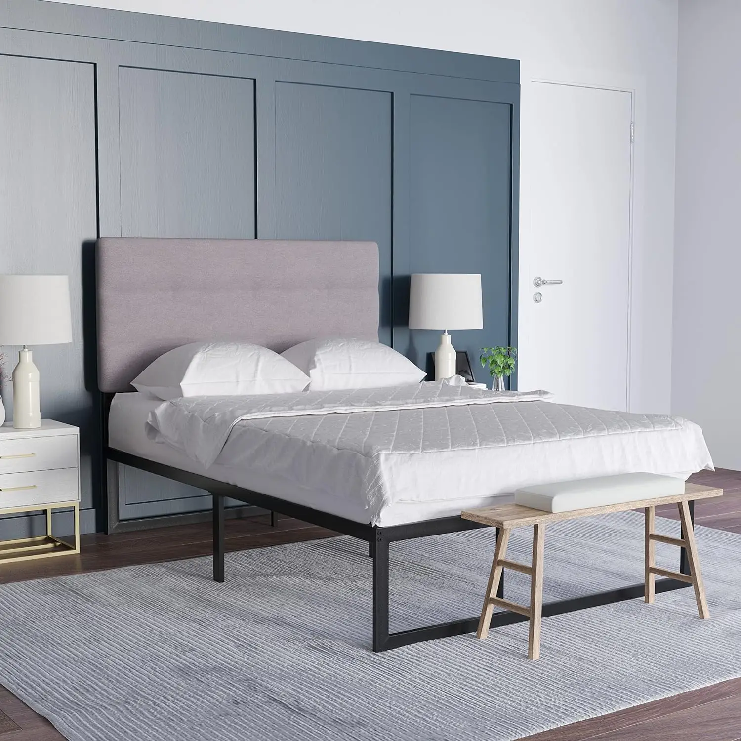 Full Headboard Gray Fabric Upholstery Adjustable Height Assembly in 30 Minutes or Less Suitable for
Full Headboard Gray Fabric Upholstery Adjustable Height Assembly in 30 Minutes or Less Suitable for