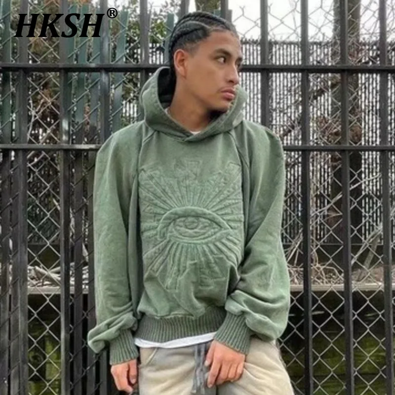 HKSH Spring Autumn New Men's Tide 3D Embroidered Hooded Sweater Retro Washed Coat Vintage Hoodies Trendy Chic Sweatshirt HK0520
HKSH Spring Autumn New Men's Tide 3D Embroidered Hooded Sweater Retro Washed Coat Vintage Hoodies Trendy Chic Sweatshirt HK0520