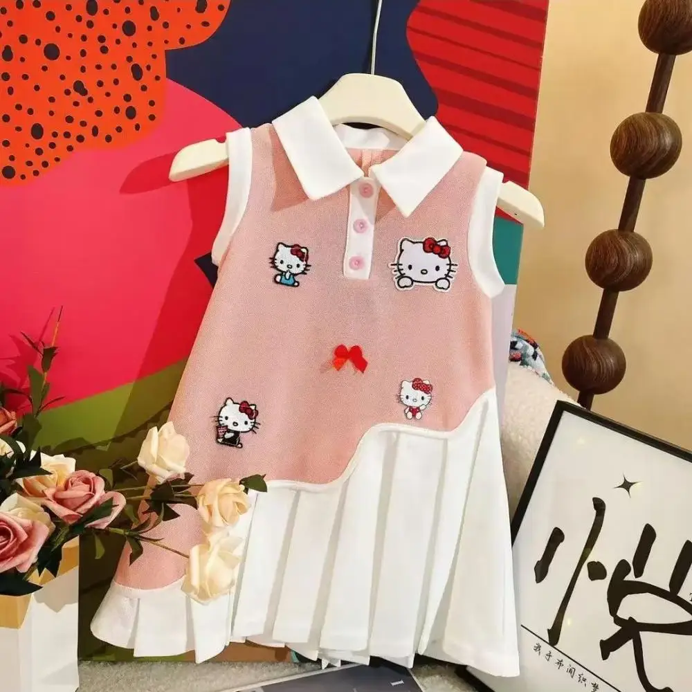 Sanrio Hello Kitty Anime Children Girl Summer Dress Anime Cartoon Kawaii Princess Cute Fashion Bow Tie Vest Skirt New Style Gift
Sanrio Hello Kitty Anime Children Girl Summer Dress Anime Cartoon Kawaii Princess Cute Fashion Bow Tie Vest Skirt New Style Gift