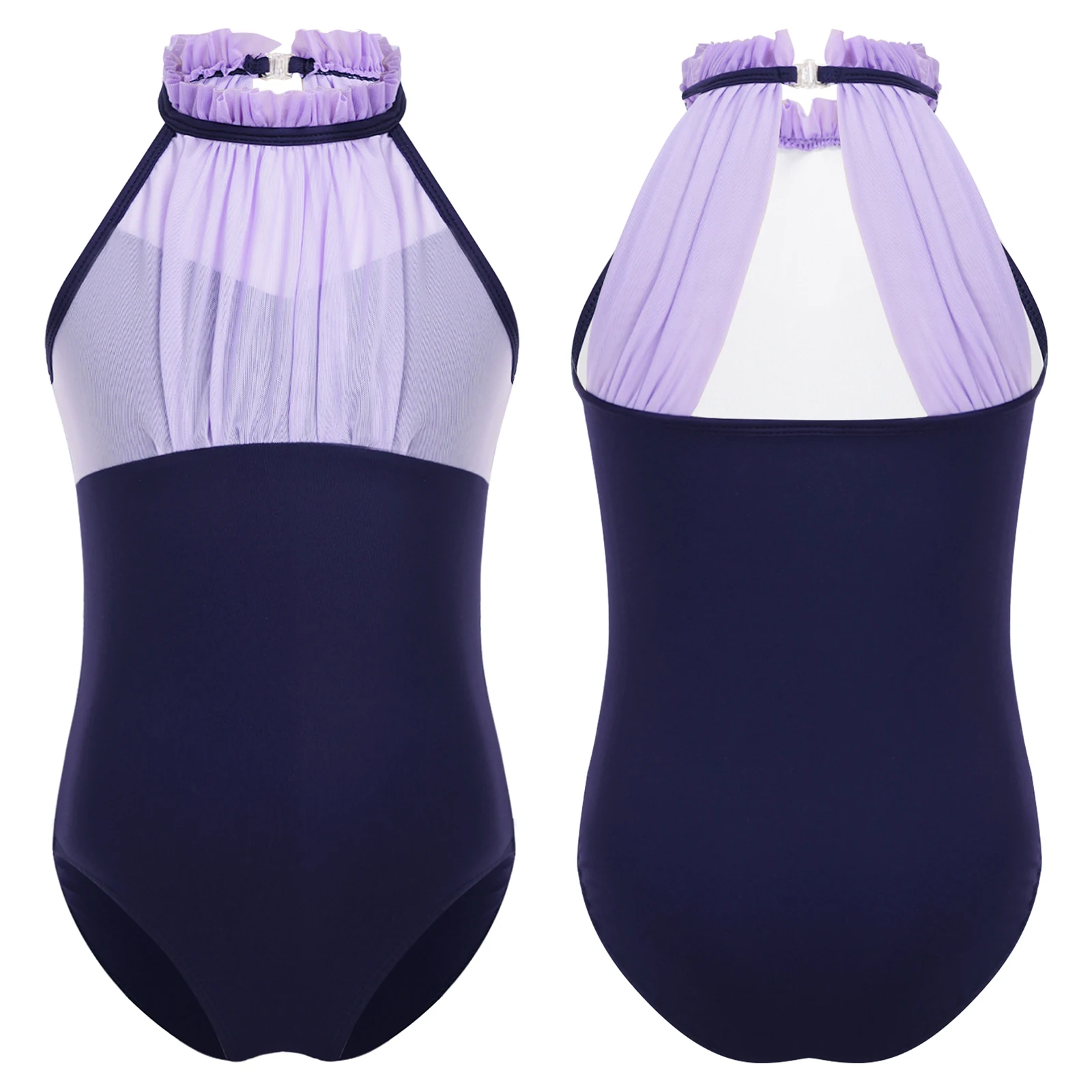 Kids Girls Ballet Gymnastics Practice Bodysuit Color Block Frilly Halter Cutout Back Ruched Mesh Leotard Lyrical Jazz Dancewear
Kids Girls Ballet Gymnastics Practice Bodysuit Color Block Frilly Halter Cutout Back Ruched Mesh Leotard Lyrical Jazz Dancewear