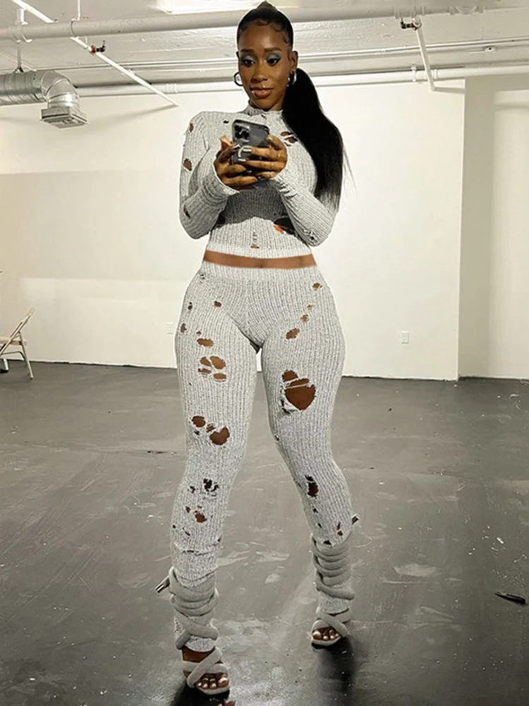 Bolopi Knitted Hole Aweater Pants 2 Pieces Set 2023 Women Christmas Party Y2K Outfits Crop Tops Pullovers Suits Streetwear
Bolopi Knitted Hole Aweater Pants 2 Pieces Set 2023 Women Christmas Party Y2K Outfits Crop Tops Pullovers Suits Streetwear