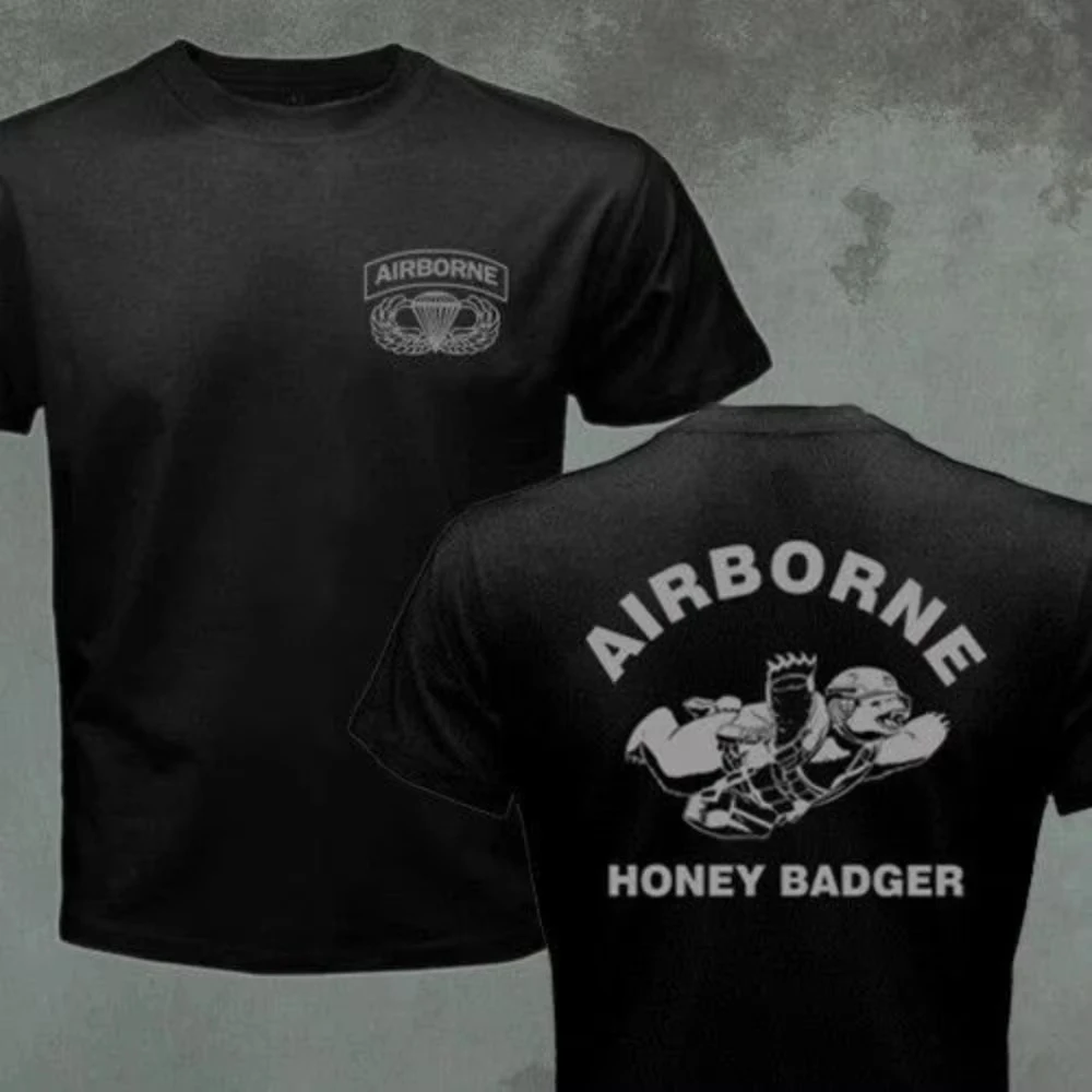 2025 New style Honey Badger Airborne Paratrooper Army J Special Forces Honey jar print outer pure cotton short-sleeved T-shirt
2025 New style Honey Badger Airborne Paratrooper Army J Special Forces Honey jar print outer pure cotton short-sleeved T-shirt