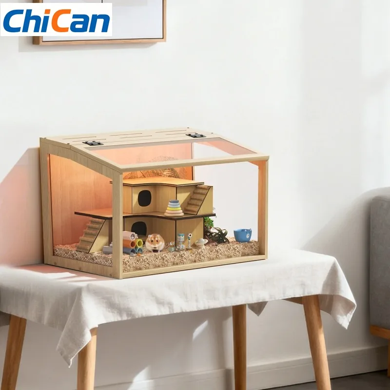 【Hot】60 80CM Large Natural Wooden Hamster Cage Animal Cabinet Built-in LED Light Tabletop Hamsters Habitat for Small Pets
【Hot】60 80CM Large Natural Wooden Hamster Cage Animal Cabinet Built-in LED Light Tabletop Hamsters Habitat for Small Pets