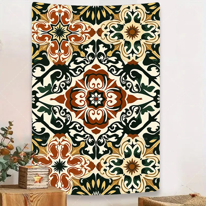 1pc Wall Tapestry Boho Chic Moroccan Style Tapestry for Wall Decor, Bohemian Floral Pattern Art 
1pc Wall Tapestry Boho Chic Moroccan Style Tapestry for Wall Decor, Bohemian Floral Pattern Art