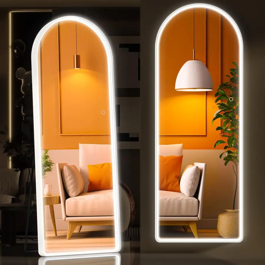 Arched Full Length Mirror with Lights, 56 X 16 Lighted Full Body Mirror with Stand, Dimming 3 Colors Brightness Adjustable, Bed
Arched Full Length Mirror with Lights, 56 X 16 Lighted Full Body Mirror with Stand, Dimming 3 Colors Brightness Adjustable, Bed