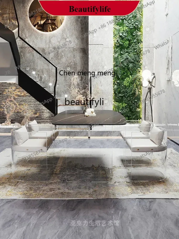 G153 Imported Acrylic Stone Plate Dining Table Creative Modern and Simple Designer Chair Light Luxury Dining Tables and Chairs
G153 Imported Acrylic Stone Plate Dining Table Creative Modern and Simple Designer Chair Light Luxury Dining Tables and Chairs