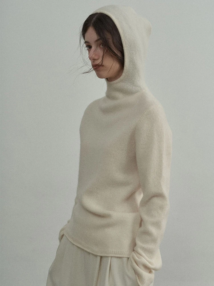 Women's Knitted Base Layer Sweater with Hat Loose Long Sve Lazy f High Collar Inner Wear Mixture of Wool And Yak Hair
Women's Knitted Base Layer Sweater with Hat Loose Long Sve Lazy f High Collar Inner Wear Mixture of Wool And Yak Hair