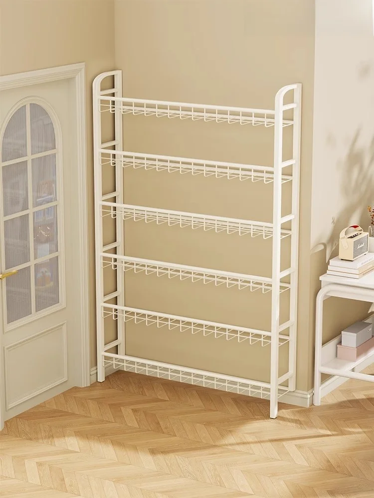Ultra-Thin Floor-standing Storage Rack Bag Display Stand Wall-Mounted Multi-functional Organizer for Books And Bags Metal Mat...