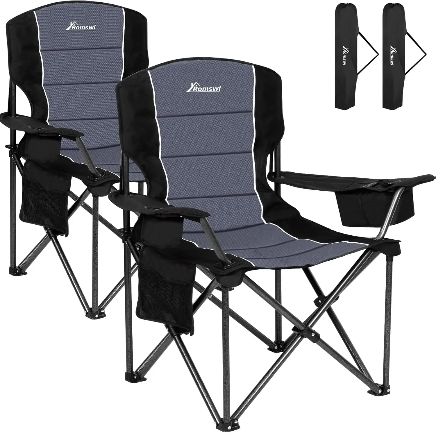 Oversized Camping Chairs,Heavy Duty Support 500 LBS,Padded Back & Arm Sport Chairs, Cup Holder Cooler
Oversized Camping Chairs,Heavy Duty Support 500 LBS,Padded Back & Arm Sport Chairs, Cup Holder Cooler