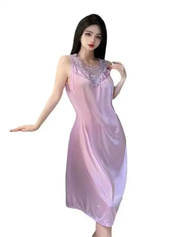 Summer Korean Version Home Wear Large Size Sleeveless Dress Elegant Sling Lace Loose Fitting Comfort Shallow V-neck GIBT
Summer Korean Version Home Wear Large Size Sleeveless Dress Elegant Sling Lace Loose Fitting Comfort Shallow V-neck GIBT