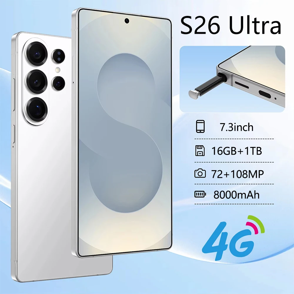 2026 New global version High Quality S26 Ultra original intelligent dual card dual standby system 8000mAh battery
2026 New global version High Quality S26 Ultra original intelligent dual card dual standby system 8000mAh battery
