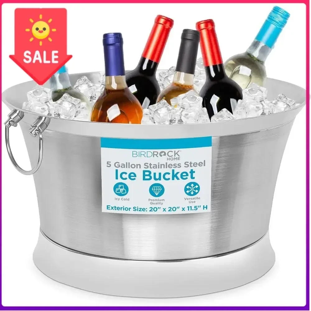 BestsellerStainless Steel Double Wall Drink Tub - Large Metal Ice Bucket with Handles for Parties & Events, Decorative Beverage
BestsellerStainless Steel Double Wall Drink Tub - Large Metal Ice Bucket with Handles for Parties & Events, Decorative Beverage