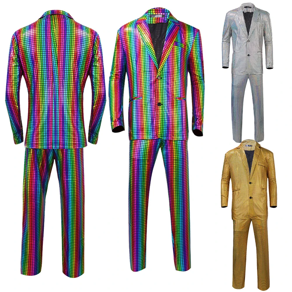 Retro 70S 80S Disco Dance Cosplay Men Costume Colorful 70S Vintage Suit Coat Pants Set Boys Male Halloween Carnival Party Suits
Retro 70S 80S Disco Dance Cosplay Men Costume Colorful 70S Vintage Suit Coat Pants Set Boys Male Halloween Carnival Party Suits