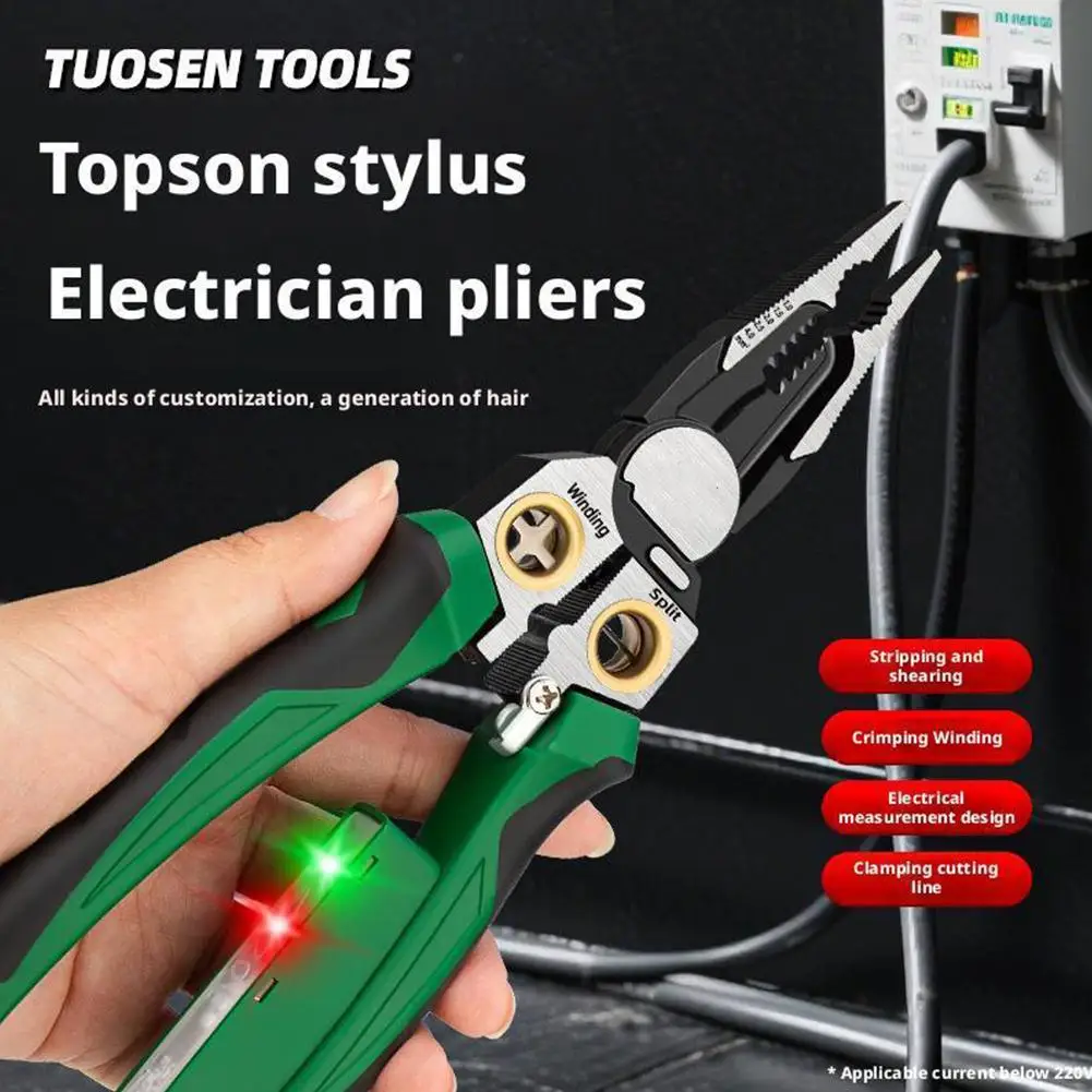 Профессиональные плоскогубцы для электрика, щипцы для зачистки проводов, резак, многофункциональный изолированный инструмент со светодиодной подсветкой
Профессиональные плоскогубцы для электрика, щипцы для зачистки проводов, резак, многофункциональный изолированный инструмент со светодиодной подсветкой