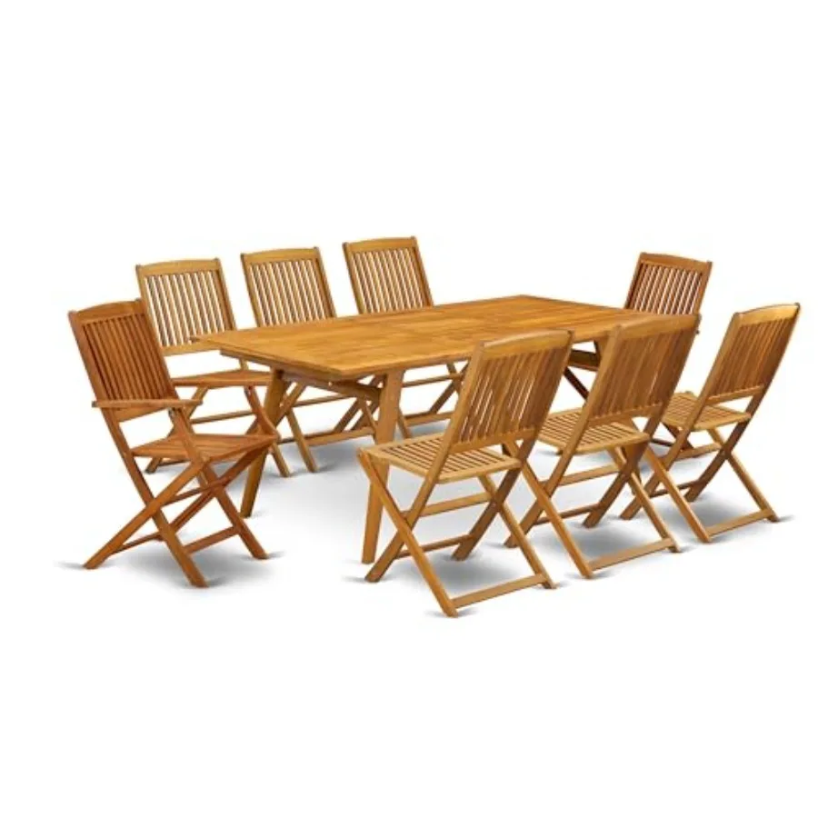 DECM92CANA 9 Piece Patio Garden Table Set Includes a Rectangle Outdoor Acacia Wood Dining Table and 2 Folding Arm Chairs with 6
DECM92CANA 9 Piece Patio Garden Table Set Includes a Rectangle Outdoor Acacia Wood Dining Table and 2 Folding Arm Chairs with 6