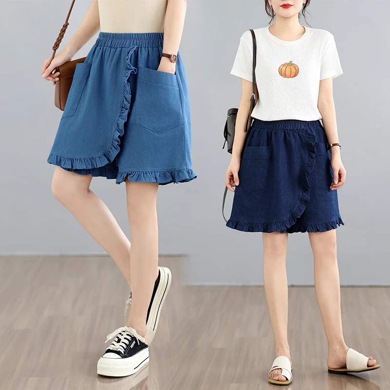 High Waist Casual Thin Denim Short Pants for Women Summer 2026 Wide Leg Pants Loose Fit Pure Color Straight Cut Trousers
High Waist Casual Thin Denim Short Pants for Women Summer 2026 Wide Leg Pants Loose Fit Pure Color Straight Cut Trousers