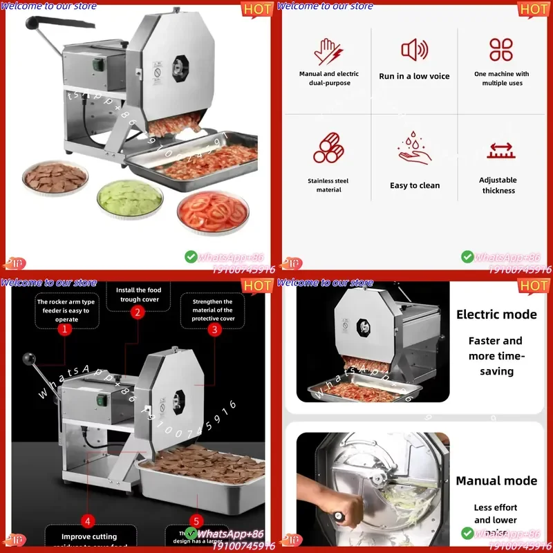 2026 Professional Vegetable Slicer Manual and Electric Integrated Slicing Machine with Adjustable Thickness Meat Slicing
2026 Professional Vegetable Slicer Manual and Electric Integrated Slicing Machine with Adjustable Thickness Meat Slicing