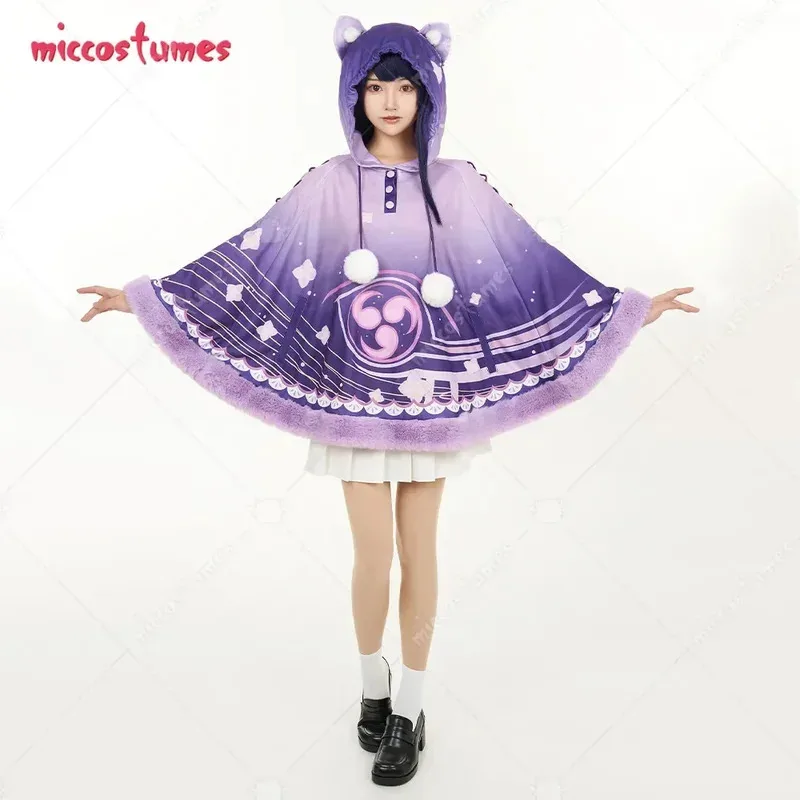 Женская повышенная накидка Raiden Shogun Kawaii с фиолетовым цветочным узором и лисьими ушками с капюшоном
Женская повышенная накидка Raiden Shogun Kawaii с фиолетовым цветочным узором и лисьими ушками с капюшоном