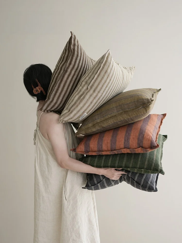 Подушки для дивана Backto Linen: винтажные полосы, стиль Ваби-Саби, простота и элегантность, премиум-класс, для гостиной, декор для дома
Подушки для дивана Backto Linen: винтажные полосы, стиль Ваби-Саби, простота и элегантность, премиум-класс, для гостиной, декор для дома