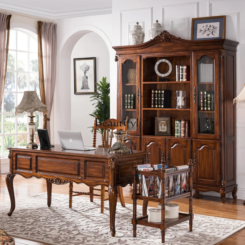 yj19 American-style Solid Wood Desk for Home Study Office Writing Desk European-style Vintage Computer Desk
yj19 American-style Solid Wood Desk for Home Study Office Writing Desk European-style Vintage Computer Desk