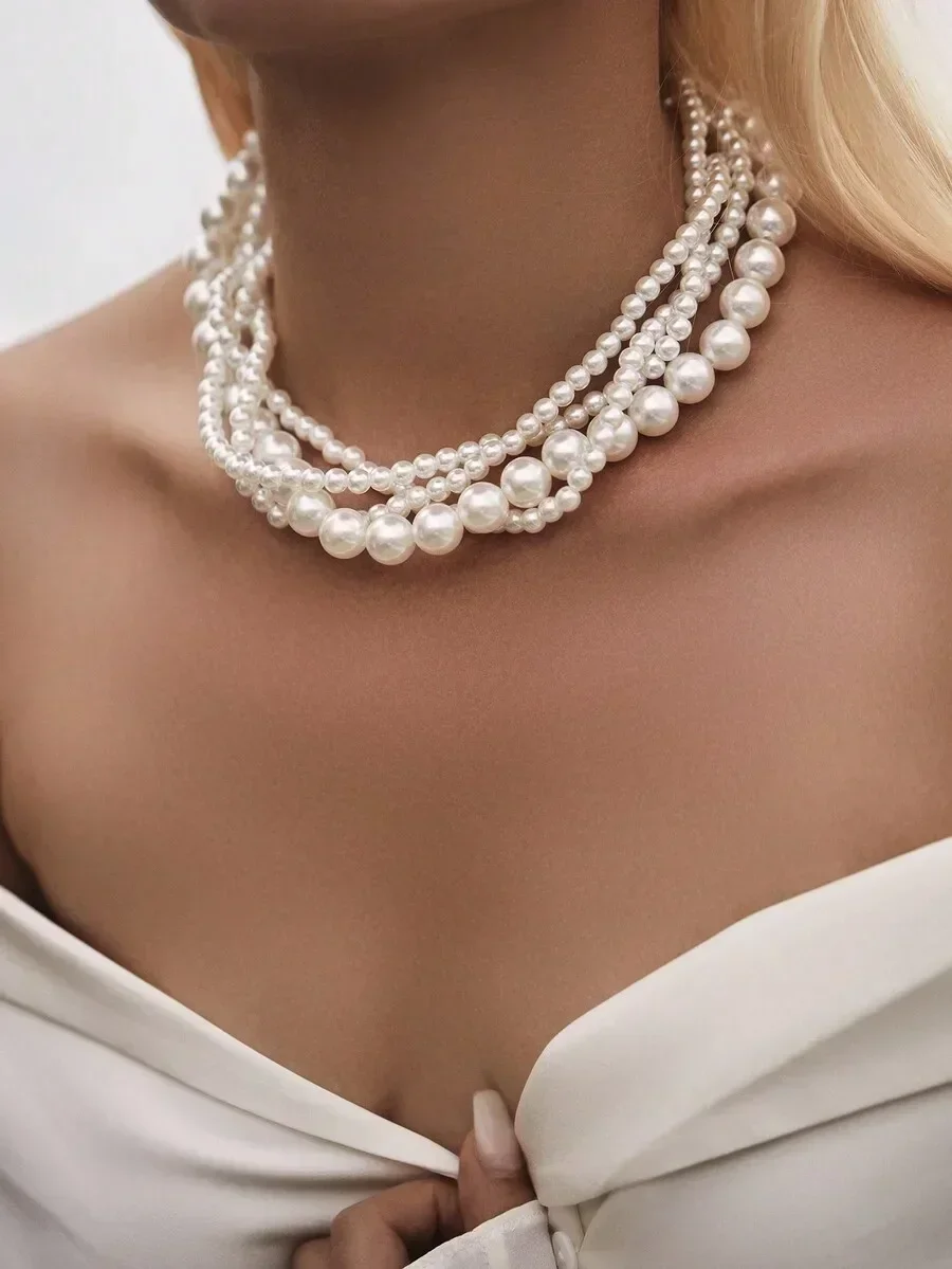 Elegant Multi-Layer Pearl Necklace For Women Minimalist Daily Wear
Elegant Multi-Layer Pearl Necklace For Women Minimalist Daily Wear