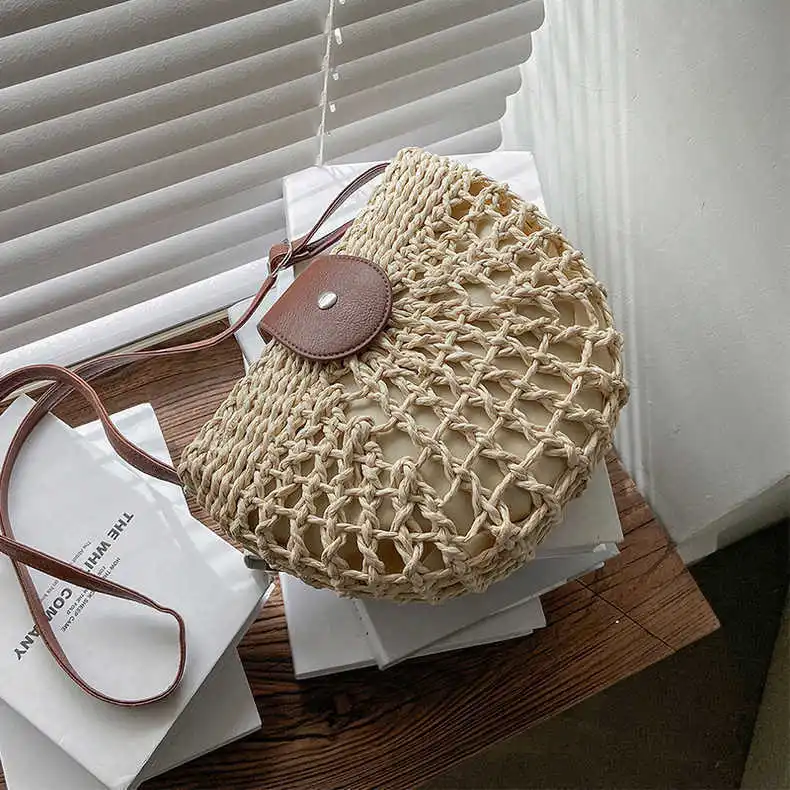 Boho Semicircular Shape Hollow Out Straw Bag Trendy Elegant Crossbody Bag Chic Summer Shoulder Bag for Beach Outfits
Boho Semicircular Shape Hollow Out Straw Bag Trendy Elegant Crossbody Bag Chic Summer Shoulder Bag for Beach Outfits