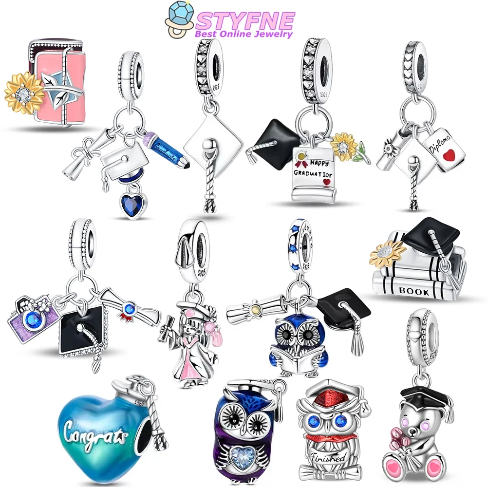 Оригинальные бусины из серебра 925 пробы, докторская кепка, сова, школьный портфель, подходит для браслета, женские украшения, сделай сам, праздничный подарок
Оригинальные бусины из серебра 925 пробы, докторская кепка, сова, школьный портфель, подходит для браслета, женские украшения, сделай сам, праздничный подарок