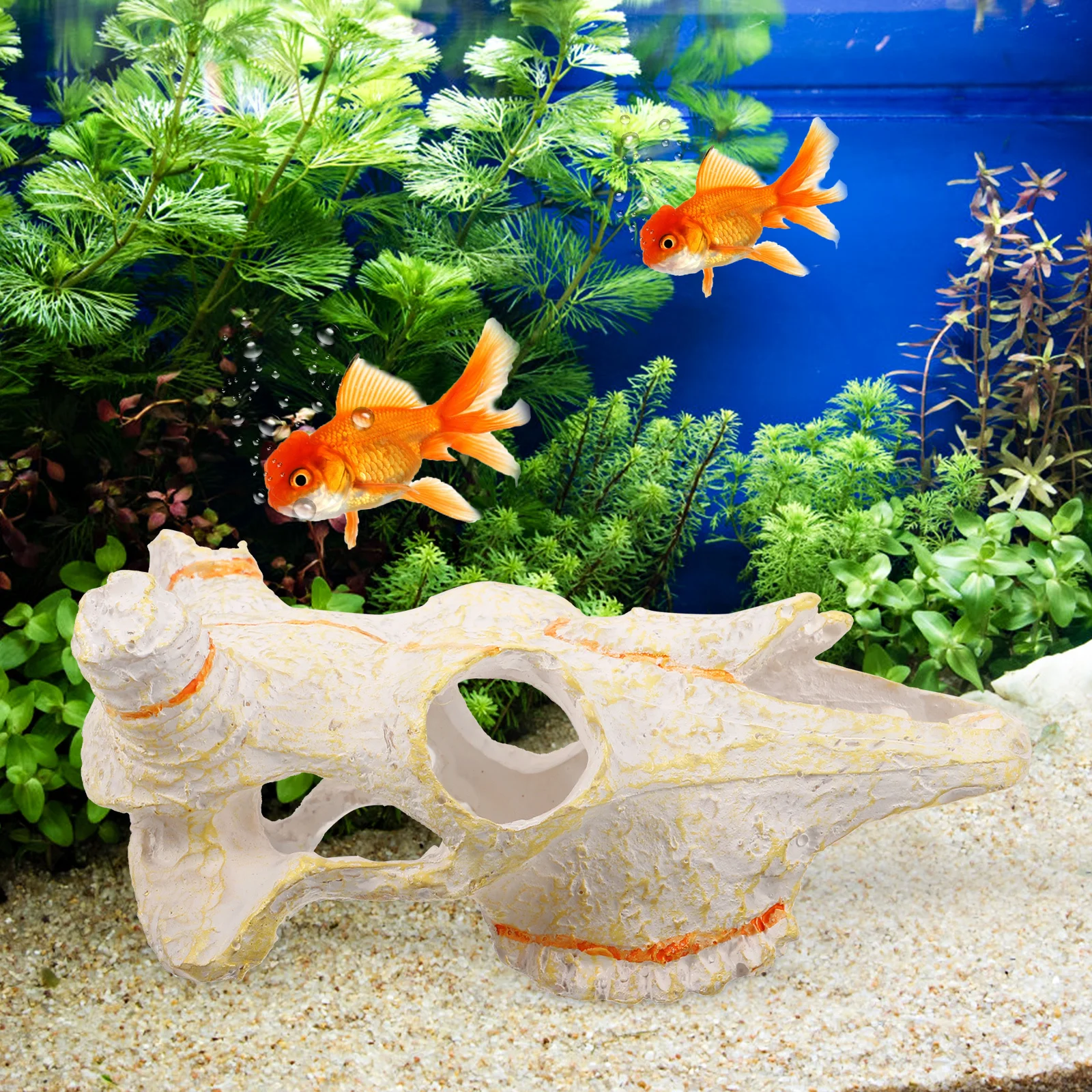 Aquarium Decoration Resin Bull Skull Hideout Cave for Fish Tank Shrimp Shelter Underwater Landscape Decor Home Office Desk
Aquarium Decoration Resin Bull Skull Hideout Cave for Fish Tank Shrimp Shelter Underwater Landscape Decor Home Office Desk