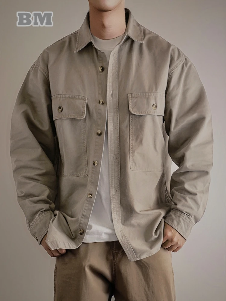 Vintage Work Shirt Men Clothing Pure Cotton Casual Long Sleeve Loose Fit Plus Size Tops High Quality Spring Autumn Fashion Coat
Vintage Work Shirt Men Clothing Pure Cotton Casual Long Sleeve Loose Fit Plus Size Tops High Quality Spring Autumn Fashion Coat