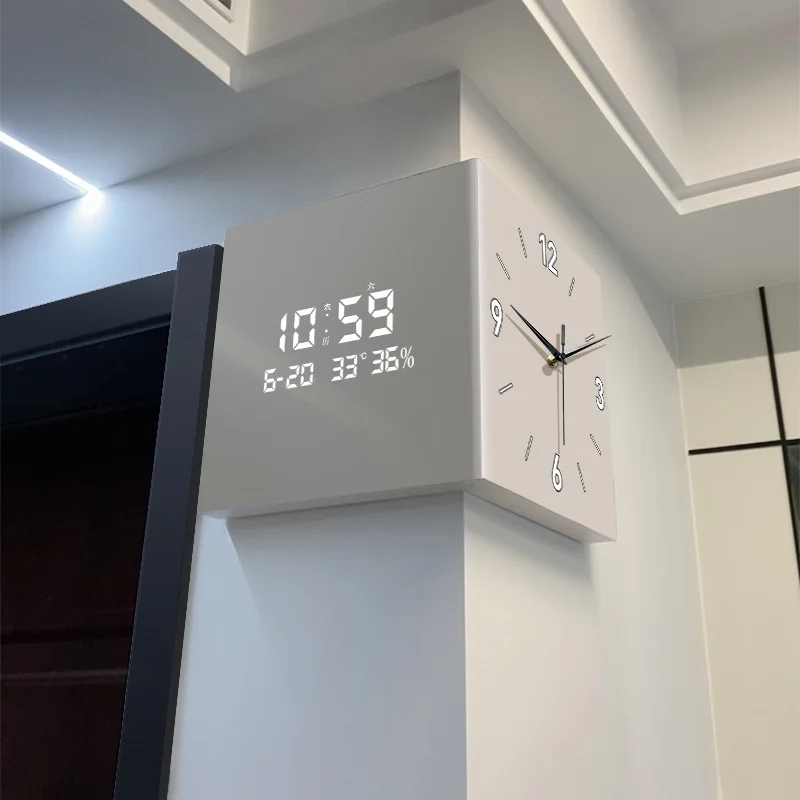Living room corner clock perpetual calendar new model, modern simple double-sided wall clock creative corner wall hanging
Living room corner clock perpetual calendar new model, modern simple double-sided wall clock creative corner wall hanging
