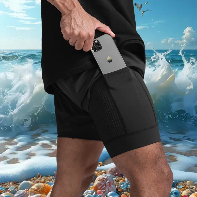 Spring new men's sports casual shorts double fake two marathon basketball fitness sweat fast dry shorts
Spring new men's sports casual shorts double fake two marathon basketball fitness sweat fast dry shorts