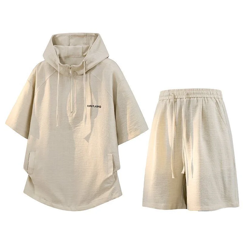Summer New Fashion Trendy Solid Color Linen Breathable Short Sleeve T-shirt Set Men's Casual Loose Sport Plus Size Two-Piece Set
Summer New Fashion Trendy Solid Color Linen Breathable Short Sleeve T-shirt Set Men's Casual Loose Sport Plus Size Two-Piece Set