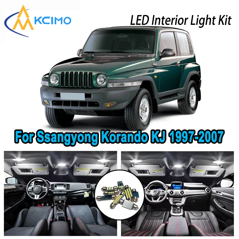 High-Quality LED Interior Kit for Ssangyong Korando KJ 1997-2007 1998 1999 Premium Error-Free Dome Map Trunk Automotive Lamps
High-Quality LED Interior Kit for Ssangyong Korando KJ 1997-2007 1998 1999 Premium Error-Free Dome Map Trunk Automotive Lamps