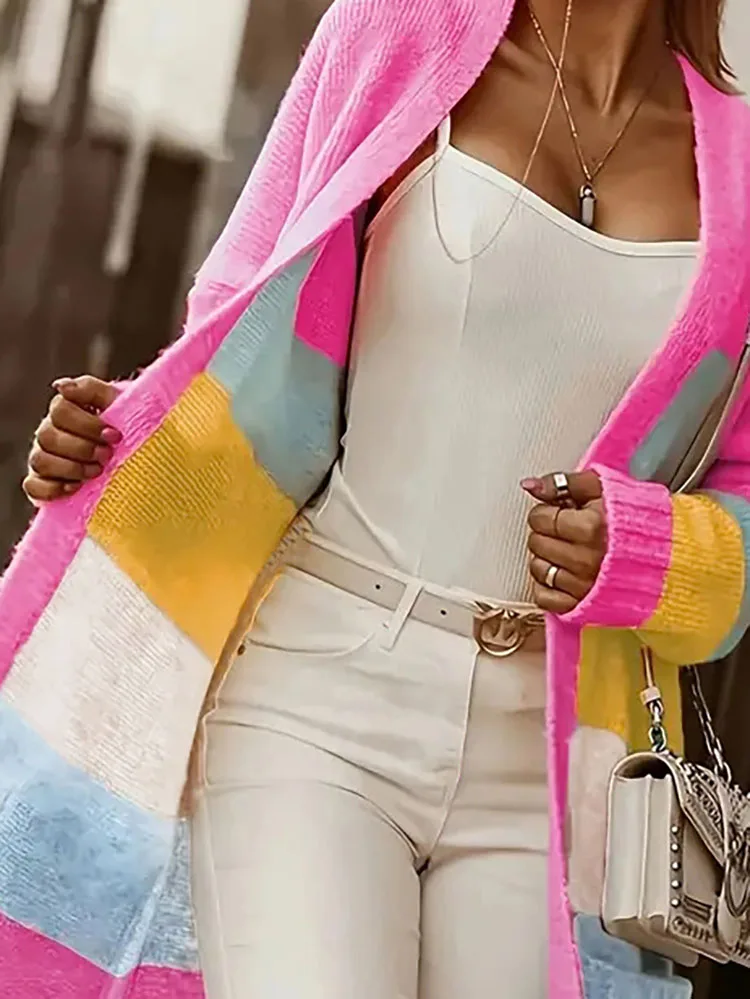 Striped Printed Long Sleeved Commuting Cardigan Ladies Elegant V Neck Pocket Knit Coat Fashion High Street Straight Leg Sweater
Striped Printed Long Sleeved Commuting Cardigan Ladies Elegant V Neck Pocket Knit Coat Fashion High Street Straight Leg Sweater