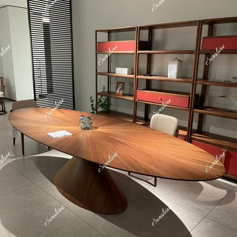 Flying saucer dining table oval solid wood special-shaped villa high-end design minimalist light luxury
Flying saucer dining table oval solid wood special-shaped villa high-end design minimalist light luxury