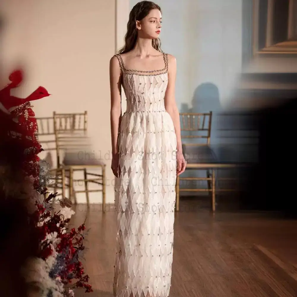 Women Elegant Strapless Vestidos Evening Party Robes French Style Spaghetti Strap Bling Rhinestones Chesongams Lady Sexy Qipao
Women Elegant Strapless Vestidos Evening Party Robes French Style Spaghetti Strap Bling Rhinestones Chesongams Lady Sexy Qipao
