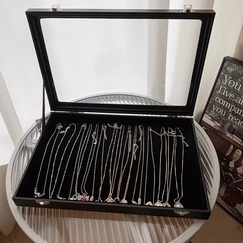 Exquisite necklace storage box; dedicated choker and bracelet jewelry box; flip-top glass organizer box
Exquisite necklace storage box; dedicated choker and bracelet jewelry box; flip-top glass organizer box