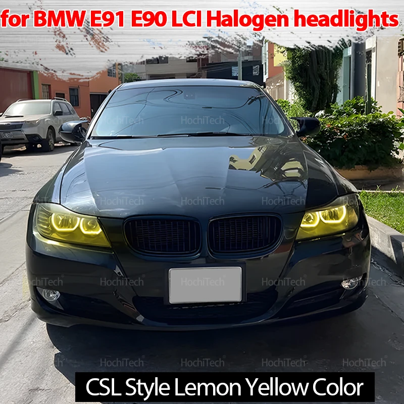 For BMW 3 Series E91 E90 LCI 2009-2012 Halogen Headlights Lemon Yellow Color Rings DTM U Style Light LED CSL Style Angel Eyes
For BMW 3 Series E91 E90 LCI 2009-2012 Halogen Headlights Lemon Yellow Color Rings DTM U Style Light LED CSL Style Angel Eyes