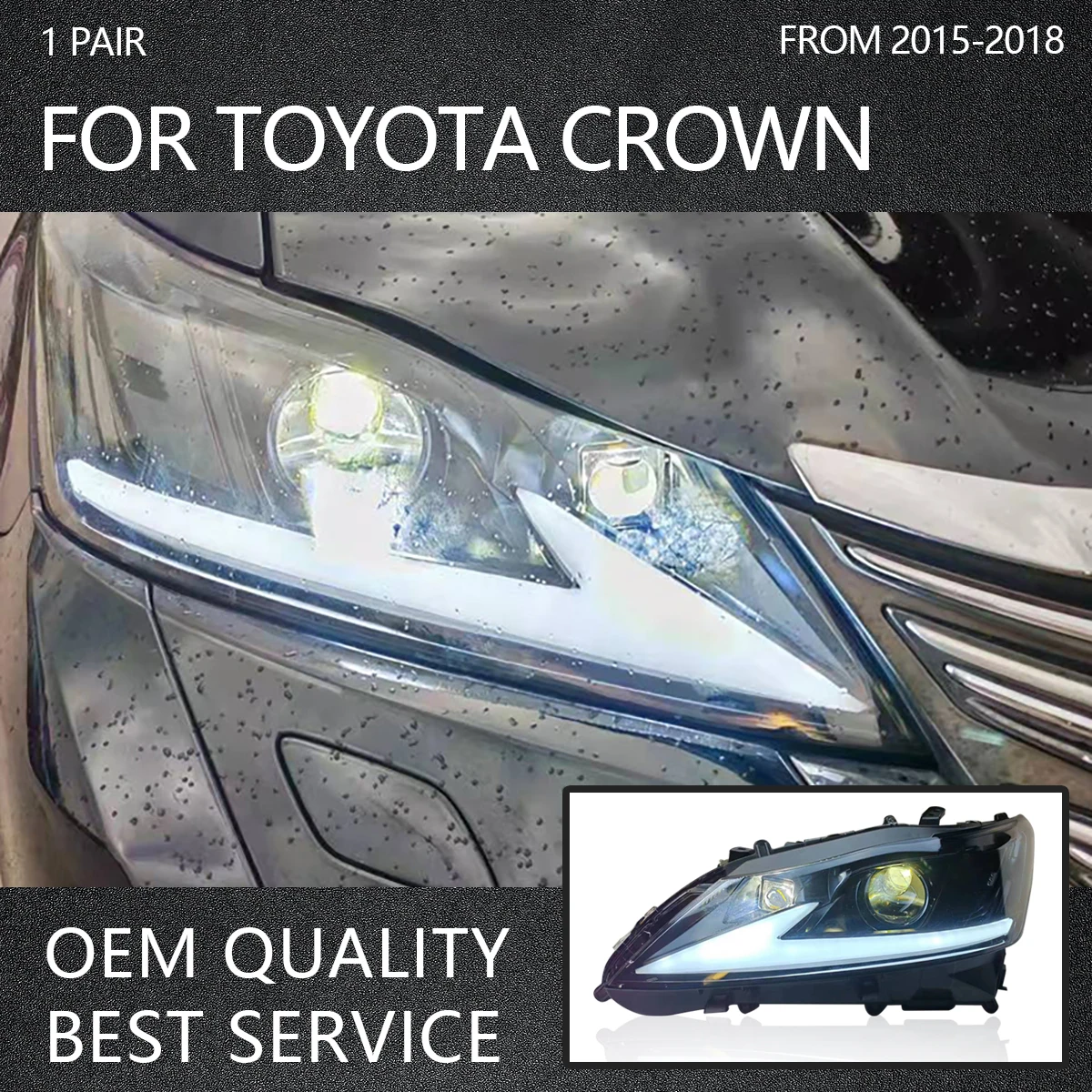 Applicable To 2015-2018 Toyota Crown Headlight Assembly Retrofit LED Car Laser Lens Daytime Driving Light Running Turn Signal
Applicable To 2015-2018 Toyota Crown Headlight Assembly Retrofit LED Car Laser Lens Daytime Driving Light Running Turn Signal