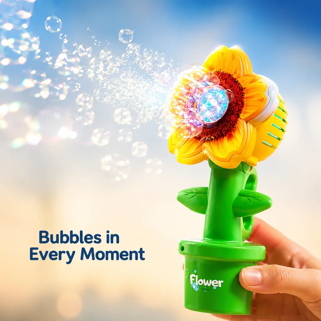 Sunflower Automatic Bubble Machine With Nightlight + Remote Rechargeable Best Gift for 3+ Year Olds Incl Empty Bottle
Sunflower Automatic Bubble Machine With Nightlight + Remote Rechargeable Best Gift for 3+ Year Olds Incl Empty Bottle